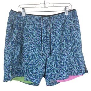 Chubbies Green Blue Pink Design Men's Summer Shorts Swim Trunks 2XL